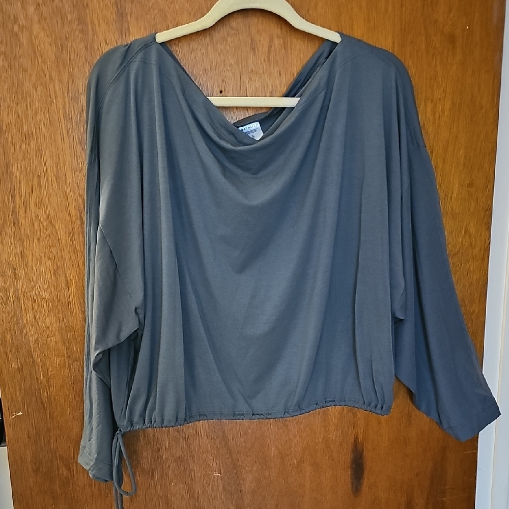 Athleta Olive Color Women's Blouse With Cinch At Bottom